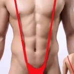 Kırmızı Fantezi Seksi Erkek Transparan Arkası Açık Body BC4615