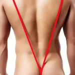 Kırmızı Fantezi Seksi Erkek Transparan Arkası Açık Body BC4615