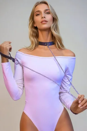Deluxerie BDSM Halsband mit Leine Rolanda