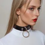 İçgiyimist Siyah Seksi Deri Boyun Aksesuarı Choker FH1050