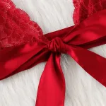 Kırmızı Fantezi Seksi Dantelli Kurdele Detaylı Sütyen Takımı IM-1421