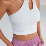 Kadın Beyaz Tek Omuz Crop Top IM-5020