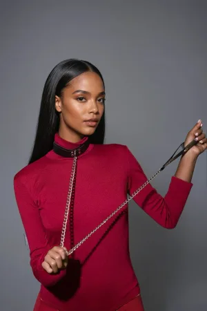 Deluxerie BDSM Halsband mit Leine Naiada