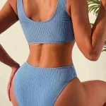 Mavi Fitilli Yüksek Bel Bikini Altı MS41698
