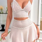 Beyaz Fantezi Seksi Büstiyer Takımı IM-02139