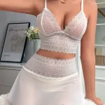 Beyaz Fantezi Seksi Büstiyer Takımı IM-02139