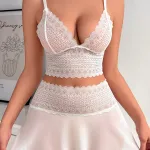 Beyaz Fantezi Seksi Büstiyer Takımı IM-02139
