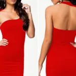 Siyah Fantezi Seksi Asimetrik Kesim Mini Elbise TP100833
