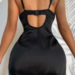 Siyah Fantezi Seksi Yırtmaçlı Babydoll Gecelik IM-0291