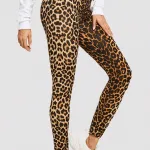 Leopar Desen Yüksek Bel Esnek Tayt IM-0501