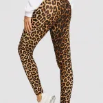 Leopar Desen Yüksek Bel Esnek Tayt IM-0501