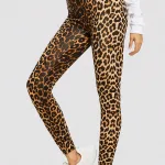 Leopar Desen Yüksek Bel Esnek Tayt IM-0501