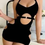 İçgiyimist Dekolteli Özel Kesim Seksi Elbise V9200