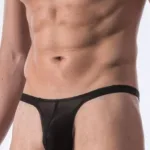 Siyah Fantezi Seksi Transparan Tül Erkek String BC4583