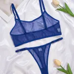 İçgiyimist Beyaz Transparan Tül Seksi Bralet Sütyen Takımı TM1389