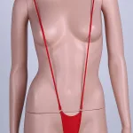 Kırmızı Fantezi Seksi Transparan Tül Büyük Beden String Tanga Body
