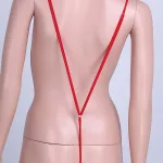 Kırmızı Fantezi Seksi Transparan Tül Büyük Beden String Tanga Body
