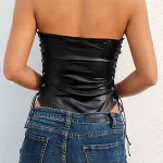 Siyah Fantezi Seksi Deri Body BC5426
