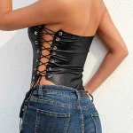 Siyah Fantezi Seksi Deri Body BC5426