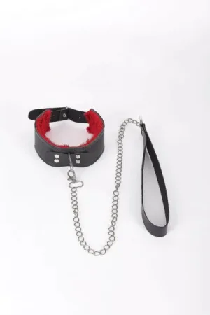 Deluxerie BDSM Halsband mit Leine Rhian