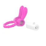 Mor Renkli Tavşan Kulaklı Titreşimli Penis Halkası HPR-51043