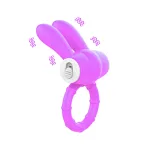 Mor Renkli Tavşan Kulaklı Titreşimli Penis Halkası HPR-51043