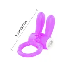 Mor Renkli Tavşan Kulaklı Titreşimli Penis Halkası HPR-51043