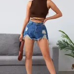 Kadın Kahverengi Çapraz Bağlamalı Crop Top Büstiyer IM-5202