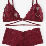Bordo Fantezi Seksi Dantelli Sütyen Takımı IM-1290