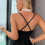 Siyah Fantezi Seksi Hizmetçi Kostümü IM-1602