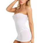 Beyaz Fantezi Seksi Transparan Mini Elbise TP101593