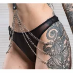 İçgiyimist Siyah Fantezi Seksi Zincirli Deri Harness Aksesuar FH1015