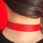 İçgiyimist Kırmızı Fantezi Seksi Deri Harness Boyun Aksesuarı Choker FH1041