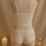 Beyaz Fantezi Seksi Transparan Dantel Bralet Sütyen Takımı IM-12156