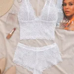 Beyaz Fantezi Seksi Transparan Dantel Bralet Sütyen Takımı IM-12156