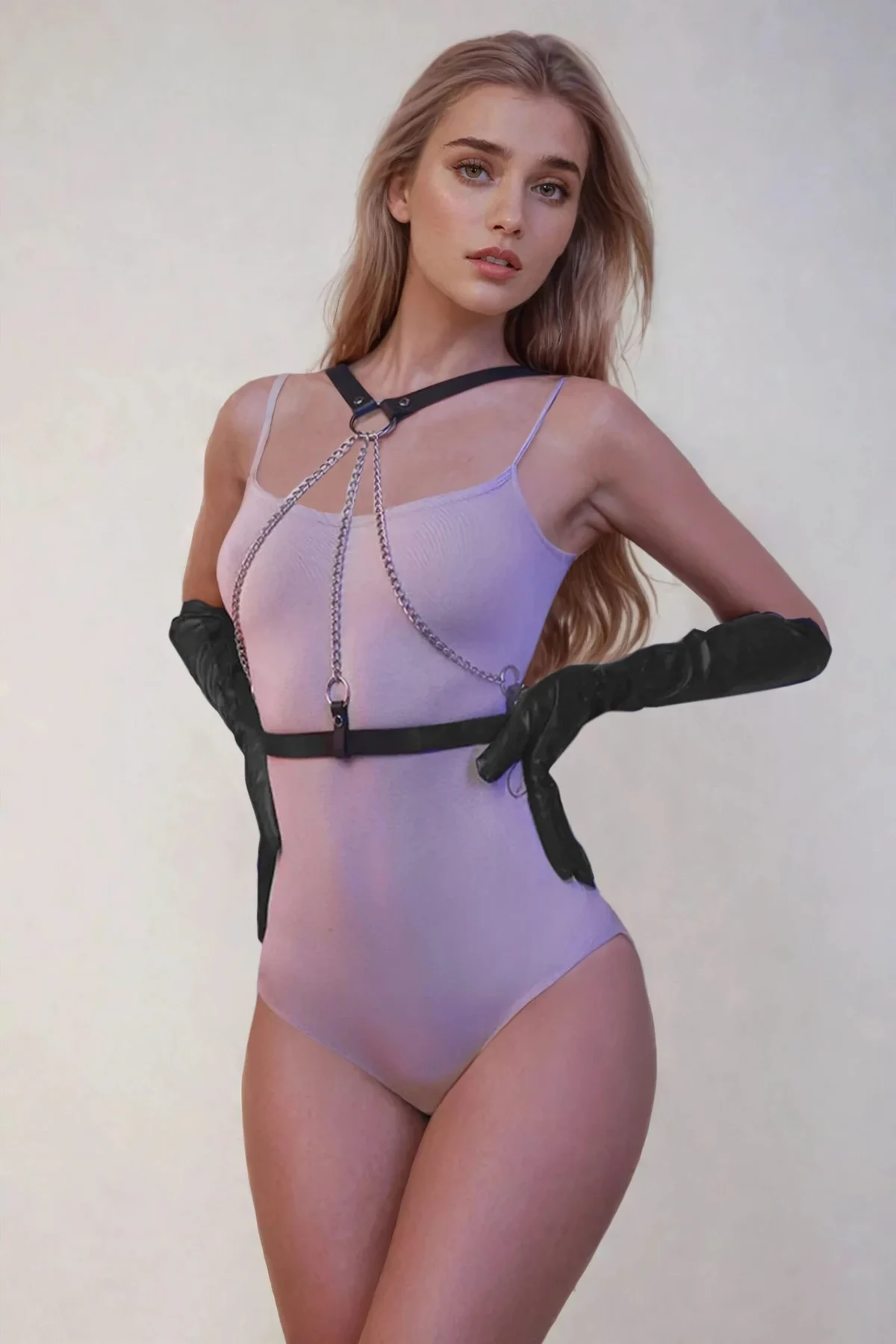 Siyah Fantezi Seksi Suni Deri Harness Göğüs Aksesuarı FH1148 Siyah Fantezi Seksi Suni Deri Harness Göğüs Aksesuarı FH1148