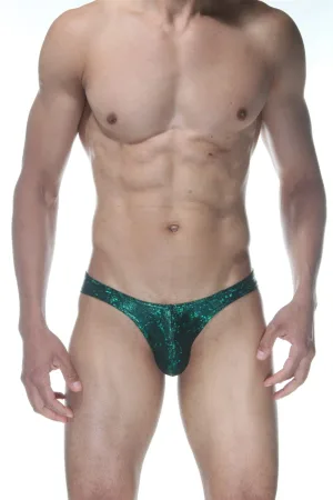 Yeşil Simli Fantezi Seksi Erkek Slip DM102103
