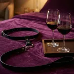 Deluxerie BDSM Halsband mit Leine Andreas