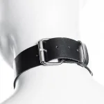 İçgiyimist Siyah Fantezi Seksi Deri Harness Boyun Aksesuarı Choker FH1077