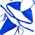 Kadın Mavi Boyundan Bağlamalı Bikini Takımı IM-2913