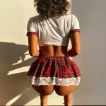 Beyaz Fantezi Seksi Liseli Kostüm IM-1605